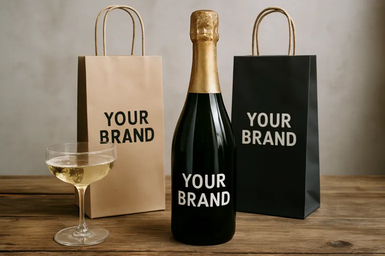 Champagneflessen en wijntassen personaliseren voor een onvergetelijke merkervaring